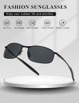 AEVOGUE Black Polarized Retro Sunglasses for Men