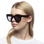 Le Specs Cat Eye Heart Sunglasses - Black