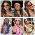 Retro Rimless Rectangle Sunglasses with Gold Frame