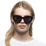 Le Specs Cat Eye Heart Sunglasses - Black