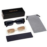 90s Retro Rectangle Sunglasses for Women (2-Pack)