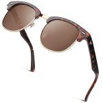 GQUEEN Horn Rimmed Polarized Sunglasses for All