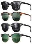 FURISHQI 4-Pack Retro Polarized Sunglasses Set