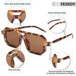 FEISEDY Retro Square Aviator Sunglasses UV400