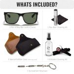Ray-Ban RB4165 Justin Square Sunglasses Bundle