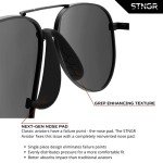 STNGR Black Smoke Aviator Sunglasses