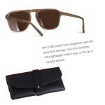 Andwood Polarized Square Aviator Sunglasses - Brown Tea