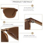 Andwood Polarized Square Aviator Sunglasses - Brown Tea