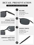 AEVOGUE Black Polarized Retro Sunglasses for Men