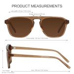 Andwood Polarized Square Aviator Sunglasses - Brown Tea