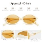 Retro Oval Sunglasses for Vintage Vibes - White/Yellow