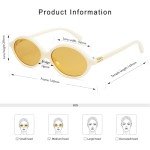 Retro Oval Sunglasses for Vintage Vibes - White/Yellow
