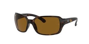 Ray-Ban RB4068 Women's Square Sunglasses, Havana/Brown