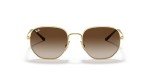 Ray-Ban Gold Square Sunglasses with Gradient Brown Lens