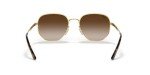 Ray-Ban Gold Square Sunglasses with Gradient Brown Lens