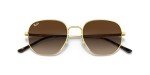 Ray-Ban Gold Square Sunglasses with Gradient Brown Lens