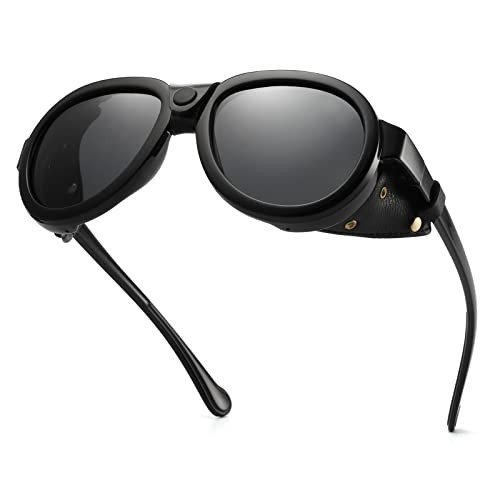 Retro Polarized Steampunk Aviator Sunglasses for All