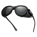 Retro Polarized Steampunk Aviator Sunglasses for All