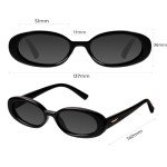 Mosanana Trendy 90s Retro Oval Sunglasses