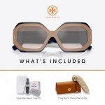 Tory Burch Hexagonal Gradient Sunglasses + Eyewear Kit