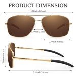 Gold Polarized Aviator Sunglasses for Men