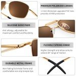 Gold Polarized Aviator Sunglasses for Men
