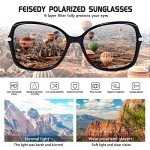 Feisedy Vintage Square Polarized Sunglasses for Everyone
