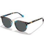 CARFIA Women's Retro Polarized Sunglasses in Blue Tortoise