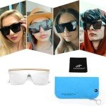 FEISEDY Oversized Square Futuristic Sunglasses