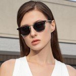 CARFIA Women's Retro Polarized Sunglasses in Blue Tortoise