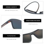 ZENOTTIC Men's Polarized Square Sunglasses with UV400 Protection