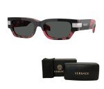 Versace VE4465 Black/Red Rectangular Sunglasses for Men