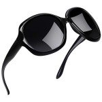 Trendy Oversized Polarized Black Sunglasses for Women
