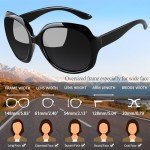 Trendy Oversized Polarized Black Sunglasses for Women