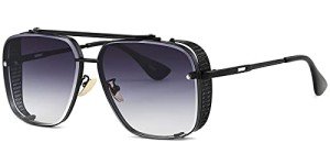 Vintage Oversized Square Aviator Sunglasses for Men