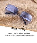 FEISEDY Women’s Rimless Designer Sunglasses B2567