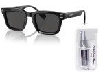Burberry Men's Black Rectangular Sunglasses + Eyewear Kit