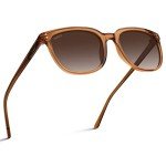 Retro Polarized Square Sunglasses - Brown Lens