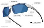Tifosi Jet Wrap Sunglasses - Metallic Silver/Blue Lens