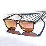 Polarized Double Bridge Aviator Sunglasses - Peach Tortoise