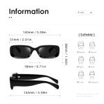 Kimorn Unisex Retro Rectangle Thick Frame Sunglasses