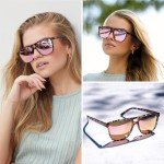 Polarized Double Bridge Aviator Sunglasses - Peach Tortoise