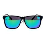 Kush Matte Black Sport Horned Sunglasses with Teal Lens