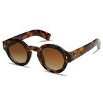 VANLINKER Vintage Round Polarized Sunglasses - Tortoise