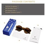 VANLINKER Vintage Round Polarized Sunglasses - Tortoise