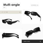 Kimorn Unisex Retro Rectangle Thick Frame Sunglasses
