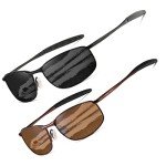 AEVOGUE Retro Polarized Men's Sunglasses - Black/Brown