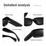 Kimorn Unisex Retro Rectangle Thick Frame Sunglasses
