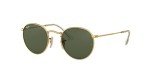 Ray-Ban Round Flat Lens Sunglasses - Gold/G-15 Green