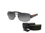 Prada PS53NS Black Rubber Grey Gradient Sunglasses